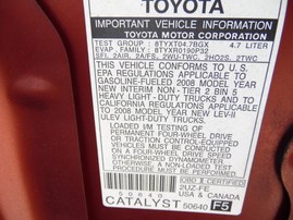 2008 TOYOTA TUNDRA SR5 BURGUNDY CREW CAB 4.7L AT 2WD Z17893